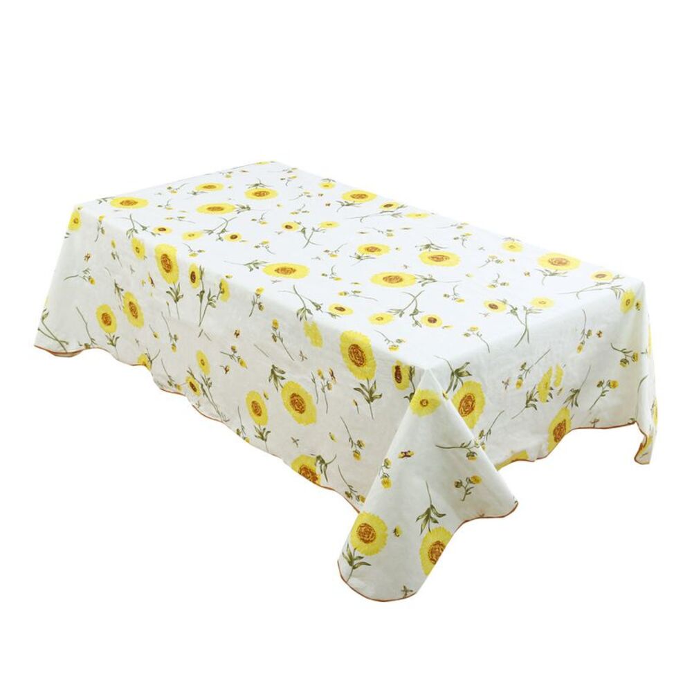 Vinyl Rectangular Tablecloth 54 x 71 Inch Waterproof Tablecloth Flower Pattern